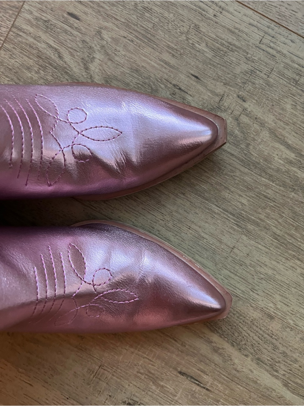 Shu ShopMetallic Pink Western Ankle Boots - Picture 3 of 7